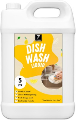 ZIVANTIX Dish Wash Liquid 5 L. | 2x Faster Tough Grease Removal & Natural Fragrance. | Dish Cleaning Gel(Orange, 5000 ml)