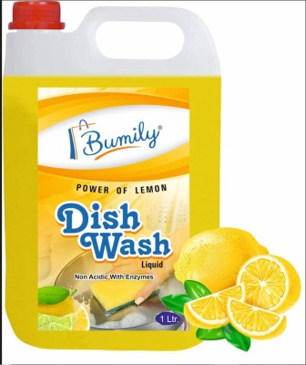 Bumily Dishwash with lemon for oil & washes off Kitchen Cleaner Dish gel Dish Cleaning Gel(lemon, 1 L)