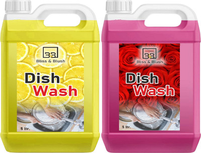 BLISS & BLUSH Dish Cleaning Gel Non Acidic Formulas Rose 5L & Lemon 5L Dish Cleaning Gel(Lemon, 2 x 5 L)