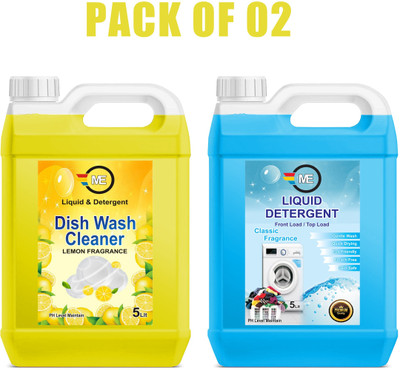 MELIQUID LAUNDRY DETERGANT TOP LOAD AND FRONT LOAD AND LEMON DISH WASH LIQUID Dish Cleaning Gel(LEMON-CLASSIC, 2 x 5 L)