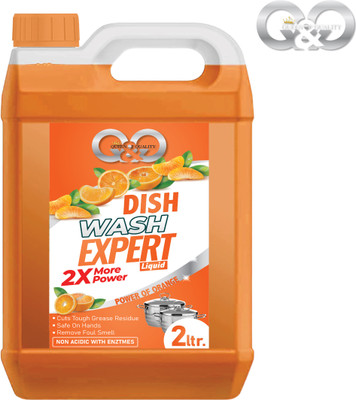 QANDQLIFESYLE dish wash liquid 5ltr With The Power Of Oranges| Leaves No Residue Dish Cleaning Gel(Orange, 5000 ml)
