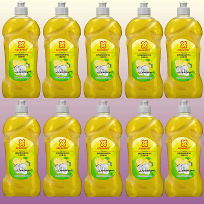 AQUAHOST Dish Cleaning Gel Non Acidic Dishwash Detergent Dish Cleaning Gel Dish Cleaning Gel(Lemon, 10 x 500 ml)