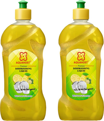 AQUAHOST Dishwash liquid gel Dish Cleaning Gel(Lemon, 2 x 500 ml)