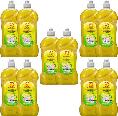 AQUAHOST Dishwash Cleaning Power Full Gel(5L) Dish Cleaning Gel(Lemon, 10 x 500 ml)