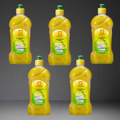 AQUAHOST sparkpure clean all tyeps of utensils with lemon power Dish Cleaning Gel(LEMON, 5 x 500 ml)