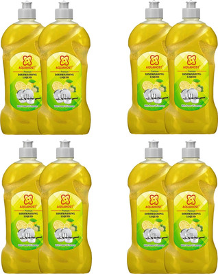 AQUAHOST Dishwash Cleaning Power Full Gel(5L) Dish Cleaning Gel(Lemon, 8 x 500 ml)