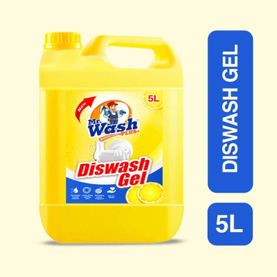 MR WASH Dish Wash gel Lemon 5Ltr Dish Cleaning Gel(Lemon, 5 L)