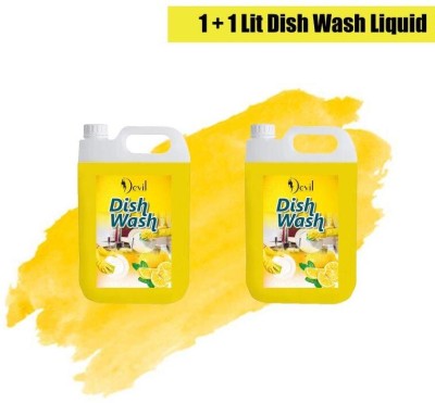 Devil DISH WASH YELLOW 1 + 1 LTR Dish Cleaning Gel(FLORAL, 2 x 1 L)