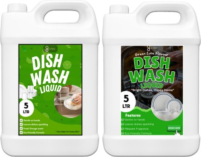 FLISKO Dish Wash Premium Quality Instant Action Formulas Neem 10L.@..... Dish Cleaning Gel(Lemon, 2 x 5 L)