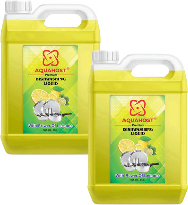 AQUAHOST dishwash liquid for Kitchen Utensil Dish Cleaning Gel(Lemon, 2 x 5 L)