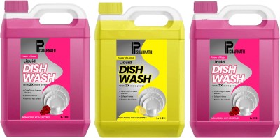 Pisharnath New Utensil Cleaner Dish Wash Liquid Rose 2L & Lemon 1L Dish Cleaning Gel(Rose, 3 x 1 L)