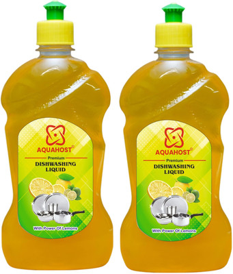 AQUAHOST Dish Cleaning Liquid For Utensil Pack Of 2 Dish Cleaning Gel(Lemon, 2 x 0.5 L)