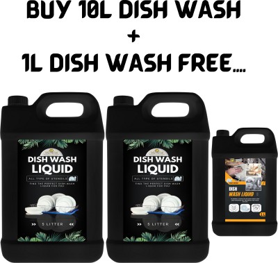 BLISS & BLUSH Dish Wash Liquid 5LAnd Dish wash Liquid 6L Skin Friendly And Deep Cleaning Dish Cleaning Gel(Neem And Orange, 3 x 3.67 L)