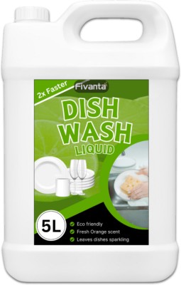 FIVANTA Dish Wash Liquid 5 Ltr.. | Eco-friendly, Baby & Pet safe | Dish Cleaning Gel(Greem Lemon, 5000 ml)