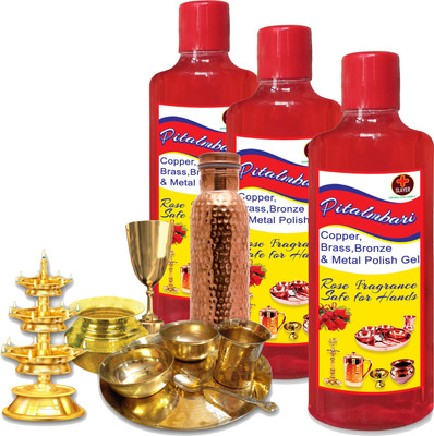 Slayer COMBO PACK OF COPPER, BRONZE,PITAL,METAL POLISH GEL CLEANER Dish Cleaning Gel(ROSE FRAGRANCE, 3 x 200 ml)