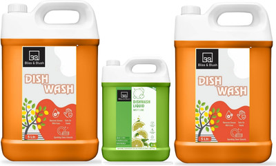 BLISS & BLUSH Dish Wash Liquid For New Utensil Cleaner Orange 10L & Neem 1L Dish Cleaning Gel(Orange, 3 x 3.67 L)