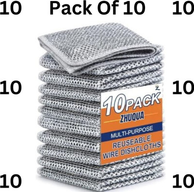 Uratech Pack of 10 Wire Cloth / Dishwashing Scrub Pads Ccx10.81 Dishwash Bar(15 g)