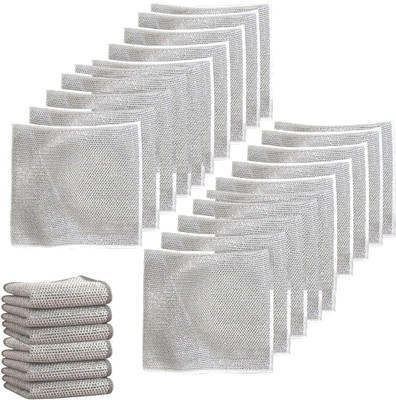 CoreValues Dishwashing Scrub/ Steel WIre Cloth Pads CCX10.01 Wet and Dry Stainless Steel, Microfiber Cleaning Cloth