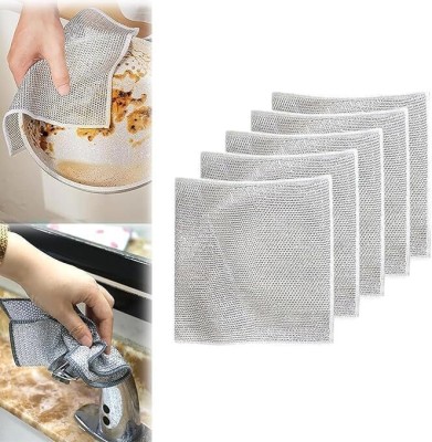 Shreejee Pack of 6 Dishwashing Scrub Pad/ WIre Cleaning Cloth CCx6.75 Wet and Dry Microfiber, Stainless Steel Cleaning Cloth