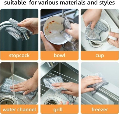 Manav Pack of 15 Dishwashing Stainless Steel Scrub/ WIre Cloth Ccx33.46 Stainless Steel Scrub(Regular, Pack of 15)