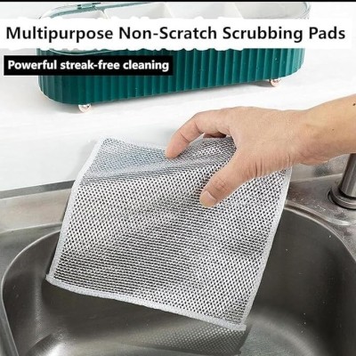 TRISR Pack of 6 Wire Cleaning Cloth / Dishwashing Scrub Pads X6.73 Wet and Dry Microfiber, Stainless Steel Cleaning Cloth