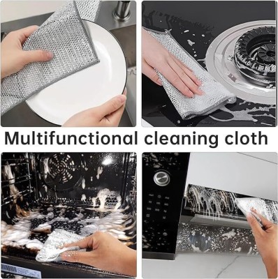 Dwiza Enterprise Pack of 3 Dishwashing Scrub Pad/ Steel Wire Cleaning Cloth CCx3.319 Wet and Dry Microfiber, Stainless Steel Cleaning Cloth