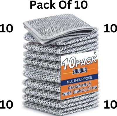 Ashopper Village Pack of 10 Dishwashing Cloth / Stainless Steel Scrub Ccx10.56 Scrub Pad(Regular)