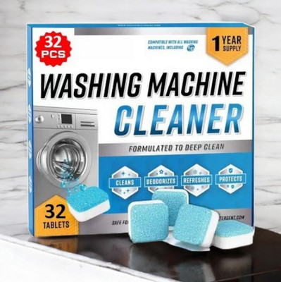 DrumFresh 32Pcs High Quality Washing Machine Long Lasting Clean Detergent Powder (Lemon)(32 g)