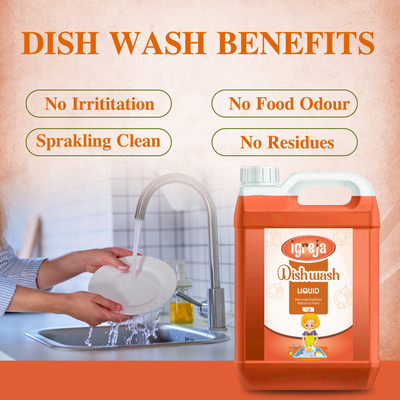 IGREJA Germs Protection Fast Cleansing & Antimicrobial action with orange power Dishwashing Detergent(5 L)
