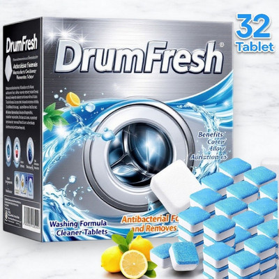 DrumFresh Heavy Duty Washing Machine Cleaner Removes Limescale and Odor Dishwashing Detergent(32 Tablet)