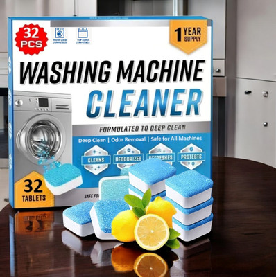 WashifyTab 32 PC Washing Machine Cleaner for Front and Top Guard Dishwashing Detergent(32 Tablet)