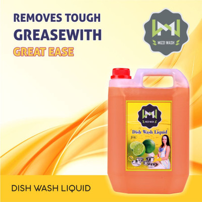 MIZZIWASH Germs Protection Fast Cleansing & Antimicrobial action with lemon power dishwash Dishwashing Detergent(5 L)
