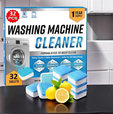 WashifyTab 32 PC Washing Machine Cleaner for Front and Top Flush Dishwashing Detergent(32 Tablet)