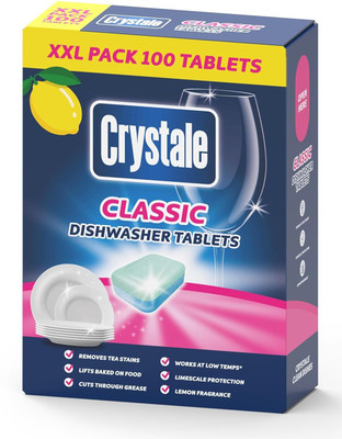 Crystale Ultra 5 In 1 Dishwasher 100 Tablets Dishwashing Detergent(1.8 kg)