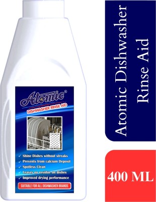 ATOMIC Dishwasher Rinse Aid Liquid 400ml For Shiny & Dry Dishes Sparkling with Lemon Dishwashing Detergent(400 ml)