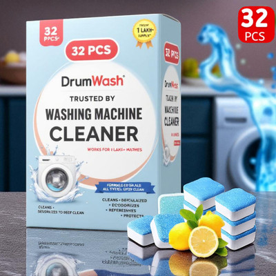 DrumWash 32 Pcs Ultimate Washing Machine Drum Cleaning Tablets | Clean Pro EM Dishwashing Detergent(32 Tablet)