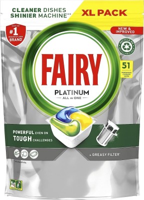 Fairy Platinum All In One Dishwasher Tablets Lemon 51 Dishwashing Detergent(51 Tablet)