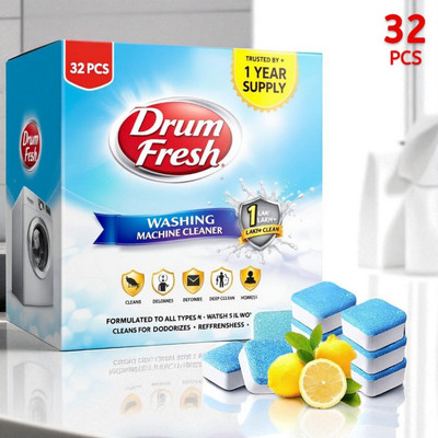 DrumWash 32 Pcs Washing Machine Drum wash Cleaning Tablets | Magic Clean CG Dishwashing Detergent(32 Tablet)