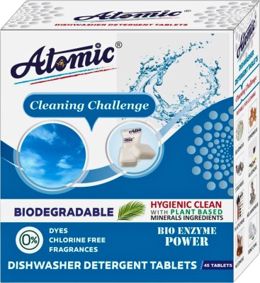 ATOMIC Dishwasher Detergent Tablets for Effective Cleaning, Pack of 1 (45 Count) Dishwashing Detergent(900 g)