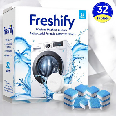 Freshify washing machine cleaner tablet quick dissolve safe use Dishwashing Detergent(32 Tablet)