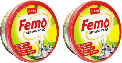 Cutee Femo Dish Wash Shine Round - 250g (Pack Of 2) Dishwashing Detergent(500 g)