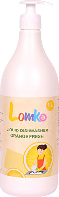 Lomko Dishwasher Gel Tough on Grease 2X Orange Power Gentle on Hands Safe Eco-Friendly Dishwashing Detergent(1000 ml)