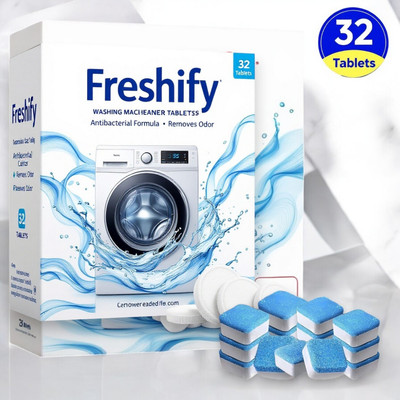 Freshify washing machine cleaner tablet drum clean descaler Dishwashing Detergent(32 Tablet)