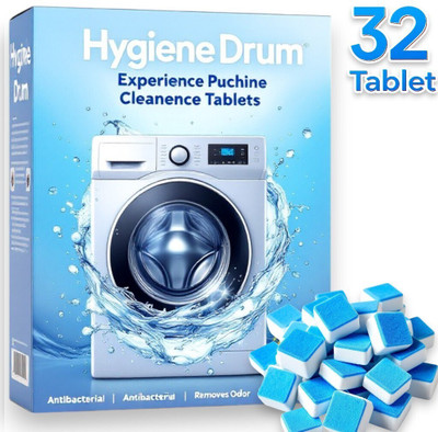HygieneDrum Advanced Washing Machine Descaler – Removes Stains & Build-up Dishwashing Detergent(32 Tablet)