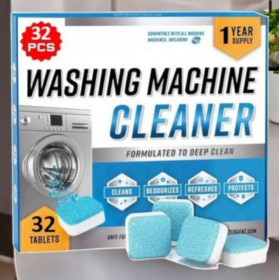 DrumFresh 32Pcs High Quality Washing Machine Refreshing Clean Tabs Detergent Powder (Lemon)(32 g)