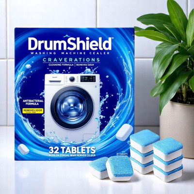 DrumShield Washing Machine Drum Cleaner Tablet Deep Clean Plus Smart Dishwashing Detergent(32 Tablet)