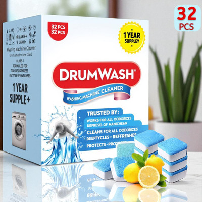 DrumFreshi 32 Pcs Ultimate Washing Machine Drum Cleaning Tablets | Eco Wash ZF Dishwashing Detergent(32 Tablet)