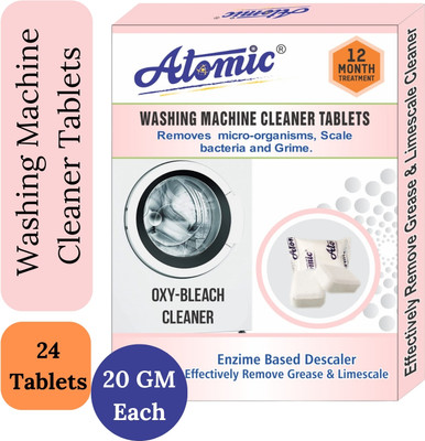 ATOMIC Washing Machine Cleaner Tablet (24 Counts) to clean Drum/Tub of Top/Front Load Dishwashing Detergent(480 g)