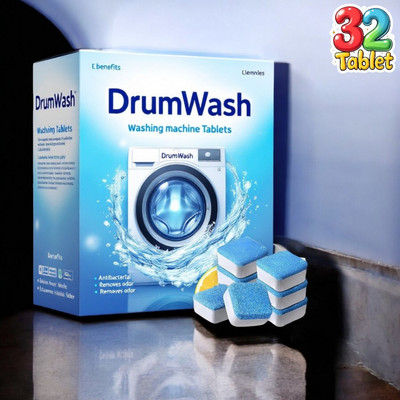 DrumWash 32 Pcs Washing Machine Drum wash Cleaning Tablets | Magic Clean MN Dishwashing Detergent(32 Tablet)