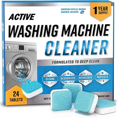 BRILLIX Washing Machine Tablet Washer Cleaner Descaler, Solid Washing Machine Cleaner Dishwashing Detergent(24 Tablet)